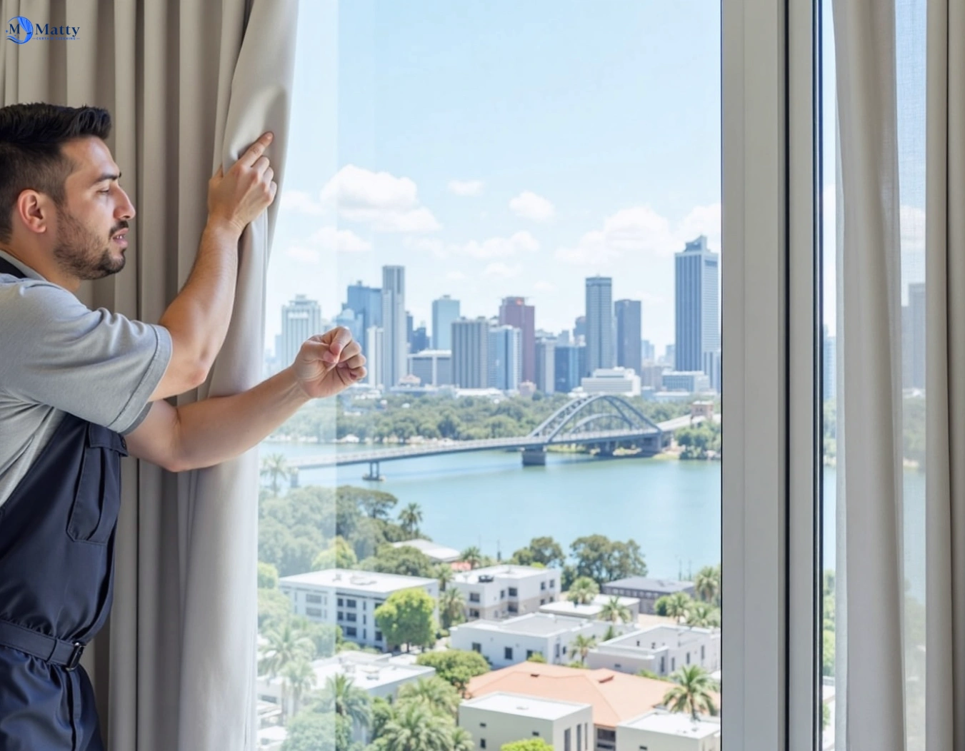 Professional curtain steam cleaning service amberley QLD by Matty Curtain Cleaning